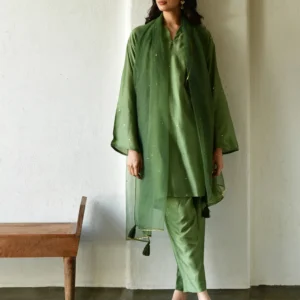 Rang green straight kurta set of 3